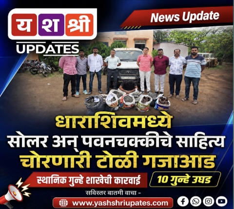 स्थानिक गुन्हे शाखेची मोठी कारवाई : सोलर व पवनचक्की प्रकल्पातील तांब्याच्या तारा चोरी प्रकरण उघड; 10 गुन्हे उघडकीस, दोन आरोपी ताब्यात